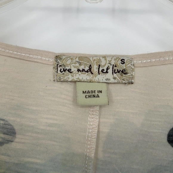 Live And Let Live Boho Floral Butterfly Top Embellished High Low Pom Trim Size S - Picture 8 of 9